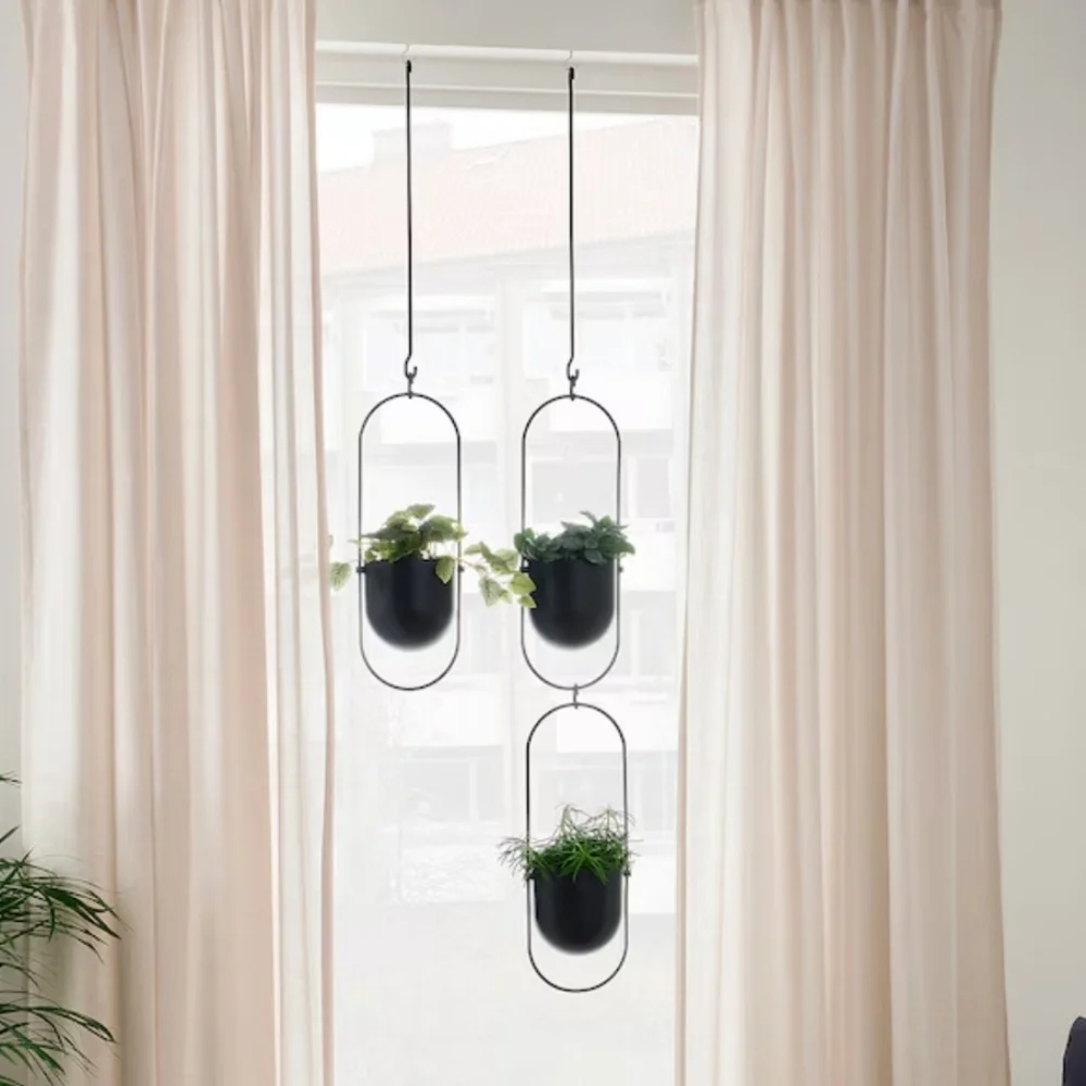 Ikea Chilistran Black Hanging Planter Indoor/Outdoor (qty 6 available)